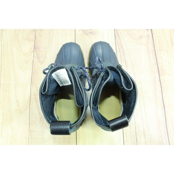 LL Bean Blue Waxed Canvas 8" Ankle Duck Boots Waterproof Insulated Size 3 M - Picture 7 of 10